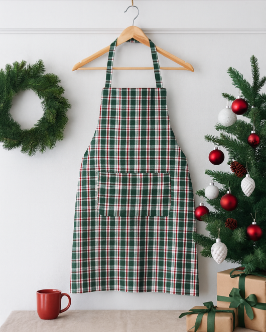 Holiday Spirit Christmas Plaid Apron